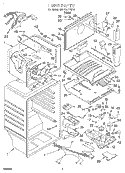 LINER Diagram and Parts List for 3XARG477GF01  Whirlpool Refrigerator