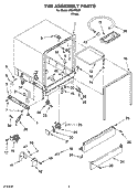 TUB ASSEMBLY PARTS Diagram and Parts List for IRD4700Q1  Inglis Dishwasher