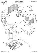 UNIT PARTS Diagram and Parts List for ACQ128XP0  Whirlpool Air Conditioner