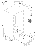 CABINET, LITERATURE Diagram and Parts List for EV150FXGW01  Whirlpool Freezer