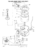 TUB AND BASKET (SUDS ONLY) Diagram and Parts List for LA7680XPW2  Whirlpool Washer