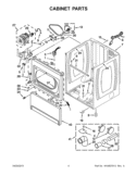 CABINET PARTS Diagram and Parts List for 7MWGD5700BC0  Whirlpool Dryer