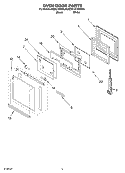 OVEN DOOR PARTS Diagram and Parts List for KEBC101KWH03  KitchenAid Wall Oven