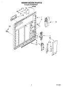 INNER DOOR Diagram and Parts List for DU400CWGW1  Whirlpool Dishwasher