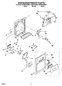 DISPENSER FRONT PARTS Diagram and Parts List for GD2SHAXMQ00  Whirlpool Refrigerator