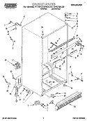 CABINET Diagram and Parts List for RT18HDXBW00  Roper Refrigerator
