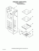 FREEZER LINER PARTS Diagram and Parts List for GSF26C4EXY03  Whirlpool Refrigerator