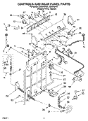 CONTROLS AND REAR PANEL PARTS Diagram and Parts List for LSR8010PT0  Whirlpool Washer