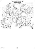 BULKHEAD Diagram and Parts List for TGDL640BW0  Whirlpool Dryer