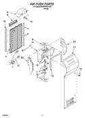 AIR FLOW Diagram and Parts List for 6ED2FHKXKQ01  Whirlpool Refrigerator