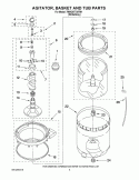 AGITATOR, BASKET AND TUB PARTS Diagram and Parts List for 7MWC87730TM1  Whirlpool Washer