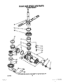 PUMP AND SPRAY ARM Diagram and Parts List for DU8300XX1  Whirlpool Dishwasher