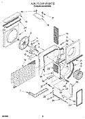 AIR FLOW Diagram and Parts List for 4CACM14DD0  Whirlpool Air Conditioner