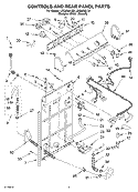 CONTROLS AND REAR PANEL Diagram and Parts List for LSQ9200LT0  Whirlpool Washer