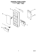CONTROL PANEL PARTS Diagram and Parts List for MT4110RPB1  Whirlpool Microwave