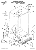 CABINET PARTS Diagram and Parts List for 6GD25DCXHS05  Whirlpool Refrigerator