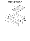 DRAWER & BROILER PARTS Diagram and Parts List for RF114PXSB0  Whirlpool Range