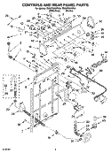 CONTROLS AND REAR PANEL PARTS Diagram and Parts List for 7MGST9679PL0  Whirlpool Washer