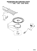 MAGNETRON AND TURNTABLE PARTS Diagram and Parts List for MH2175SXB0  Whirlpool Microwave