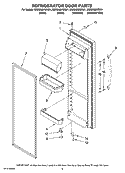 REFRIGERATOR DOOR PARTS Diagram and Parts List for MSD2658KGB01  Whirlpool Refrigerator