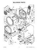 BULKHEAD PARTS Diagram and Parts List for YWED8400YW1  Whirlpool Dryer