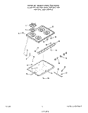 MAIN TOP Diagram and Parts List for 1835W1A  Roper Range