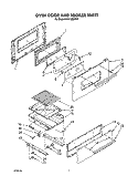 OVEN DOOR AND BROILER Diagram and Parts List for SF3100ERW6  Whirlpool Range