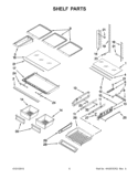 SHELF PARTS Diagram and Parts List for GI0FSAXVY011  Whirlpool Refrigerator