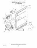 DOOR AND LATCH PARTS Diagram and Parts List for IUD9500WX2  Whirlpool Dishwasher