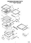 REFRIGERATOR SHELF PARTS Diagram and Parts List for 7GS2SHEXMS00  Whirlpool Refrigerator