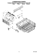 LOWER RACK PARTS, OPTIONAL PARTS (NOT INCLUDED) Diagram and Parts List for GU2451XTST2  Whirlpool Dishwasher