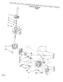 BRAKE, CLUTCH, GEARCASE, MOTOR AND PUMP Diagram and Parts List for KAWS855JE0  KitchenAid Washer