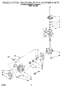 BRAKE, CLUTCH, GEARCASE, MOTOR AND PUMP Diagram and Parts List for LTE5243BW1  Whirlpool Washer Dryer Combo