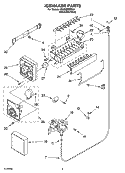 ICEMAKER PARTS Diagram and Parts List for IR8GSMXRS00  Whirlpool Refrigerator