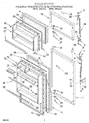 DOOR Diagram and Parts List for RT14HDXDN03  Roper Refrigerator
