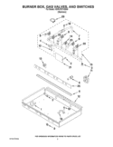 BURNER BOX, GAS VALVES, AND SWITCHES Diagram and Parts List for KDRU767VSS04  KitchenAid Range
