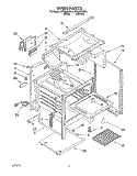 OVEN Diagram and Parts List for SF3000EYN4  Whirlpool Range