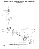 BRAKE, CLUTCH, GEARCASE, MOTOR AND PUMP Diagram and Parts List for LA3300XSW0  Whirlpool Washer