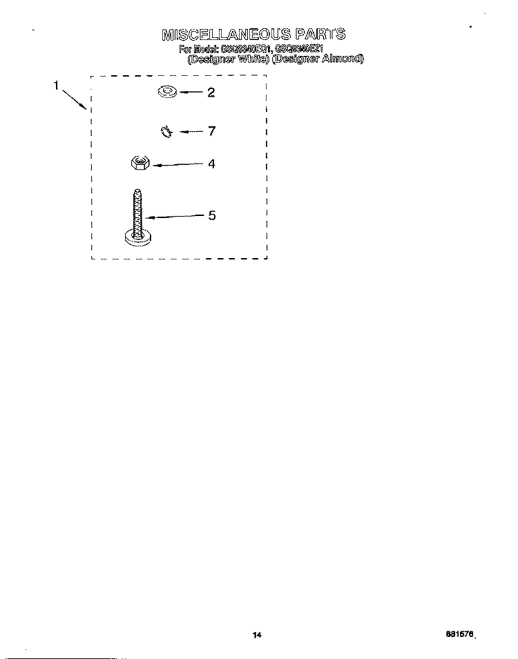 MISCELLANEOUS, LIT/OPTIONAL Diagram and Parts List for GSQ9340EQ1  Whirlpool Washer