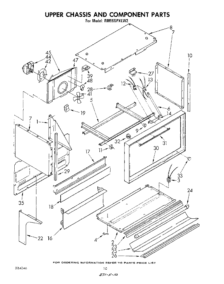 UPPER CHASSIS AND COMPONENTS Diagram and Parts List for RM955PXLW2  Whirlpool Microwave Oven Combo