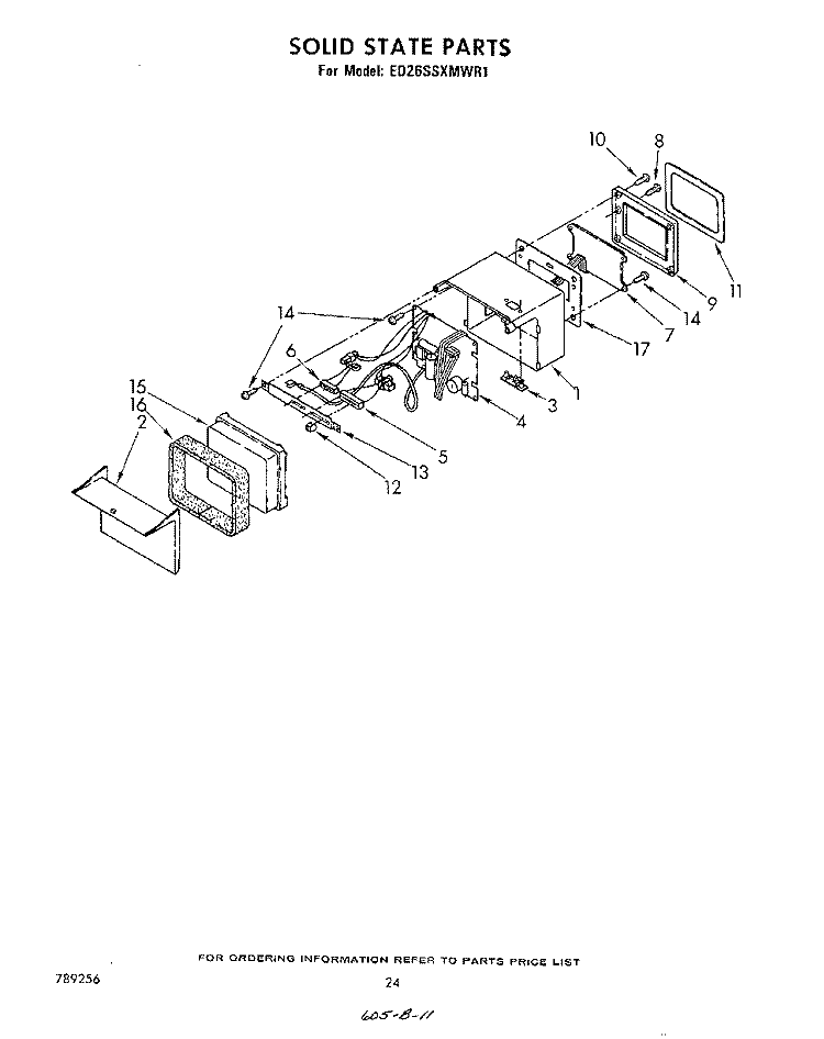 SOLID STATE Diagram and Parts List for ED26SSXMWR1  Whirlpool Refrigerator