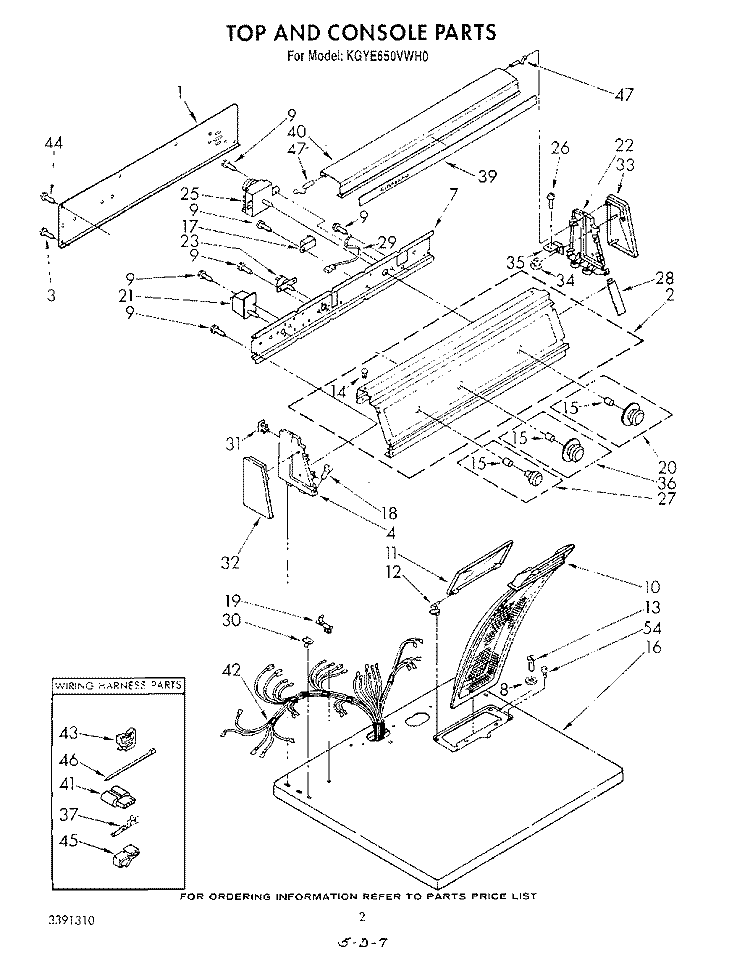 TOP CONSOLE , LITERATURE AND OPTIONAL Diagram and Parts List for KGYE650VHT0  KitchenAid Dryer