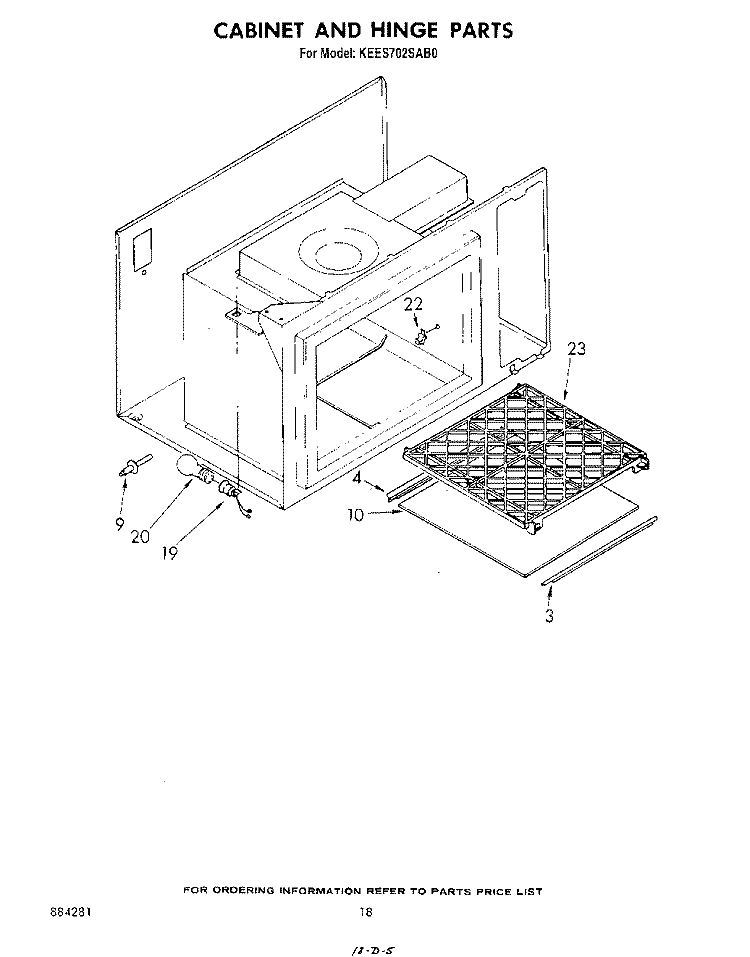 CABINET AND HINGE Diagram and Parts List for KEES702SWB0  KitchenAid Microwave Oven Combo