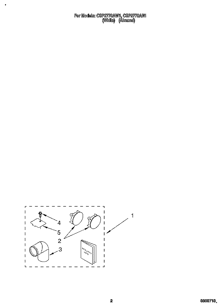 OPTIONAL Diagram and Parts List for CSP2770AN1  Whirlpool Dryer