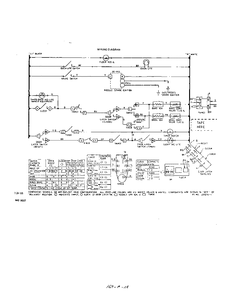 SECTION Diagram and Parts List for 1456W2A  Roper Range