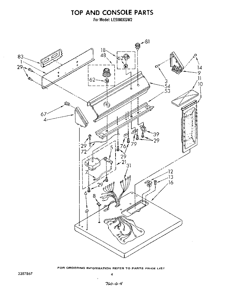 SECTION Diagram and Parts List for LE5800XSW2  Whirlpool Dryer