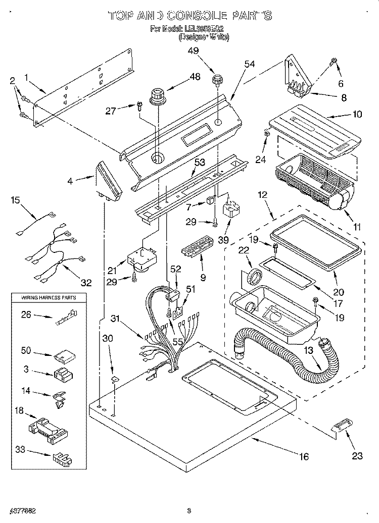 SECTION Diagram and Parts List for LEL8858EQ2  Whirlpool Dryer