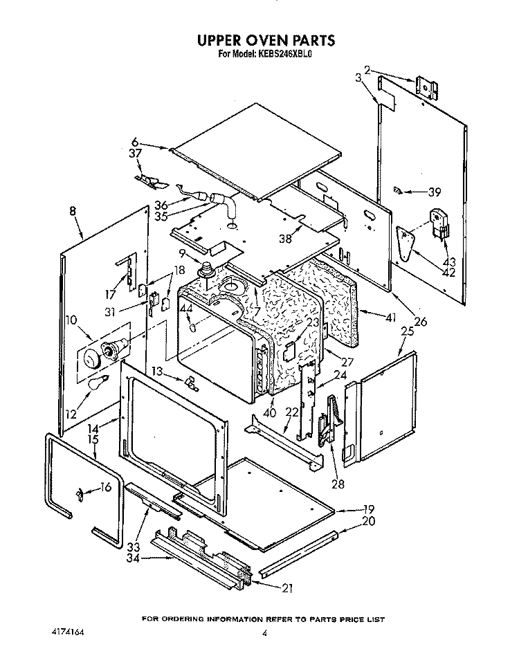 UPPER OVEN, OPTIONAL Diagram and Parts List for KEBS246XBL0  KitchenAid Wall Oven