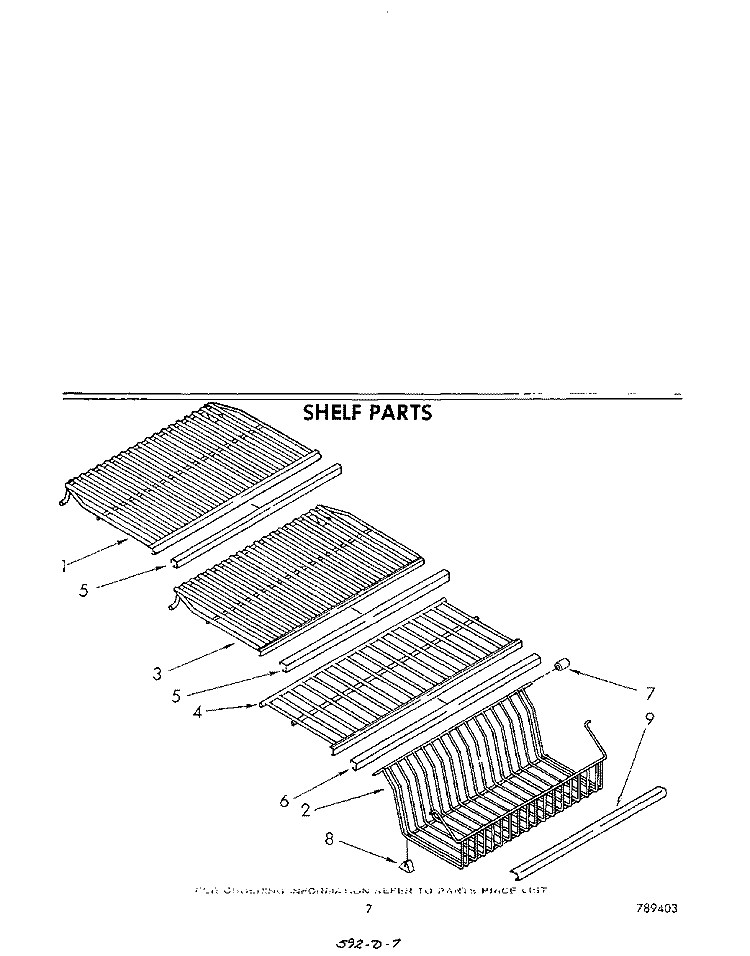 SHELF Diagram and Parts List for EV15HEXPW0  Whirlpool Freezer