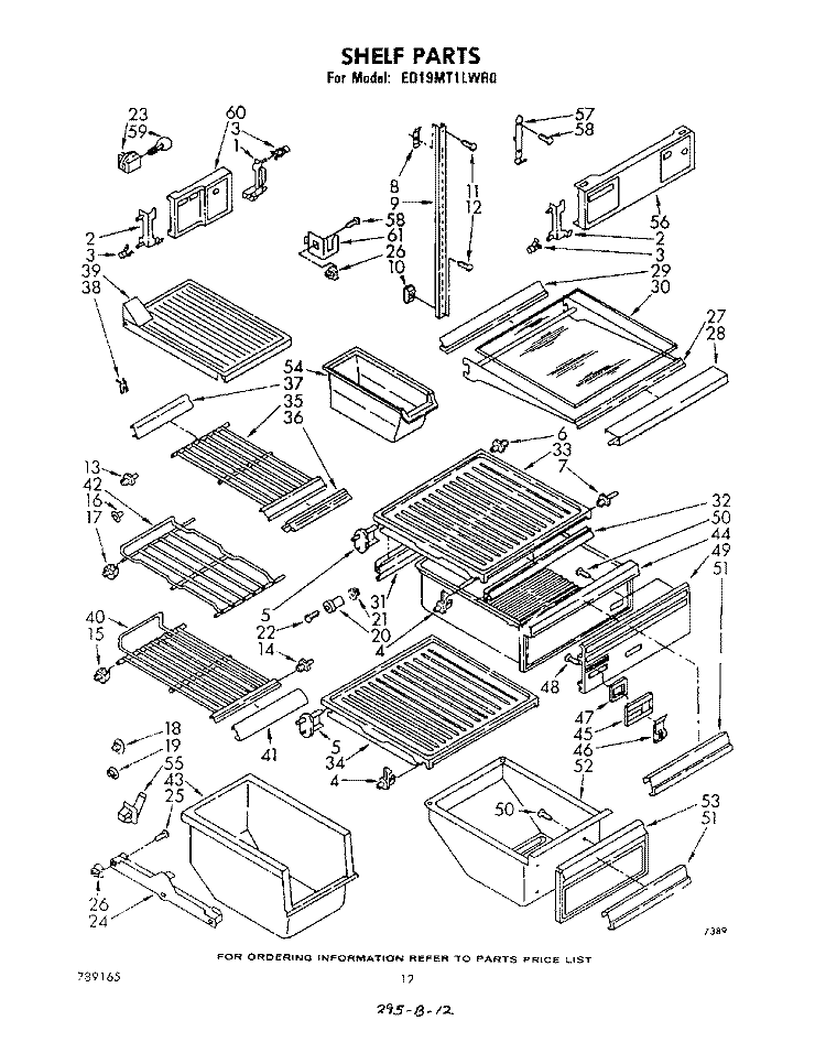 SHELF Diagram and Parts List for ED19MT1LWR0  Whirlpool Refrigerator